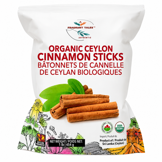 Premium Organic Ceylon Cinnamon Sticks - 1 LB (454g), True Ceylon, USDA Certified, Non-GMO, Gluten-Free, Pure Sri Lankan Cinnamon for Cooking & Baking