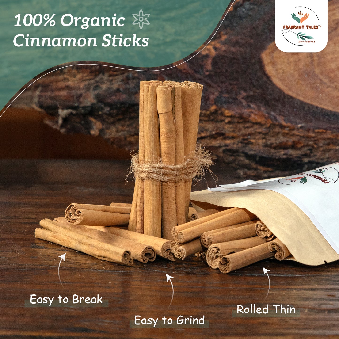 Premium Organic Ceylon Cinnamon Sticks - 2 oz (56g), Grade Alba, (4" cut 20 to 24 sticks) True Ceylon, USDA Certified, Non-GMO, Gluten-Free, Pure Sri Lankan Cinnamon for Cooking, Baking and Brewing.