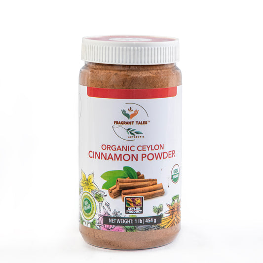 Premium Organic Ceylon Cinnamon Powder, 1 LB (454 grams), True Ceylon, USDA Certified, Non-GMO, Gluten-Free, Pure Sri Lankan Cinnamon for Cooking, Baking and Brewing