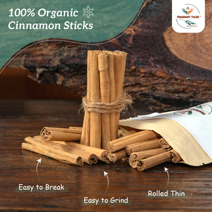 Premium Organic Ceylon Cinnamon Sticks - 2 oz (56g), Grade Alba, (4" cut 20 to 24 sticks) True Ceylon, USDA Certified, Non-GMO, Gluten-Free, Pure Sri Lankan Cinnamon for Cooking, Baking and Brewing.