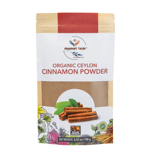 Premium Organic Ceylon Cinnamon Powder - 3.52 oz (100g), True Ceylon, USDA Certified, Non-GMO, Gluten-Free, Pure Sri Lankan Cinnamon for Cooking, Baking and Brewing (100, Grams)