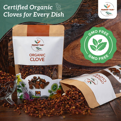 Premium Organic Whole Cloves 5.3 oz (150 grams), Grade Hand Picked, Sourced from a USDA Certified Organic Farm in Sri Lanka