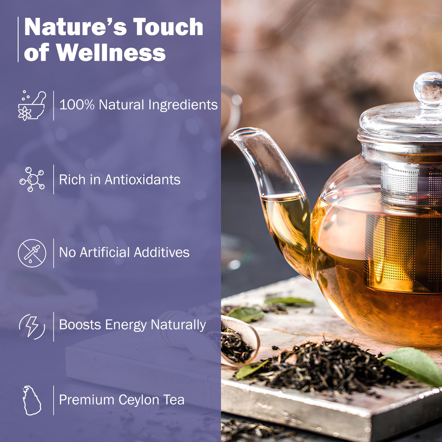 Earl Grey Lavender Ceylon Black Tea – 30 Pyramid Bags | Fragrant Tales | Exquisite Blend of Premium Ceylon Black Tea, Bergamot & Lavender | Aromatic, Smooth & Calming | 60g