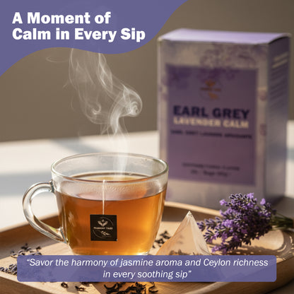Earl Grey Lavender Ceylon Black Tea – 30 Pyramid Bags | Fragrant Tales | Exquisite Blend of Premium Ceylon Black Tea, Bergamot & Lavender | Aromatic, Smooth & Calming | 60g