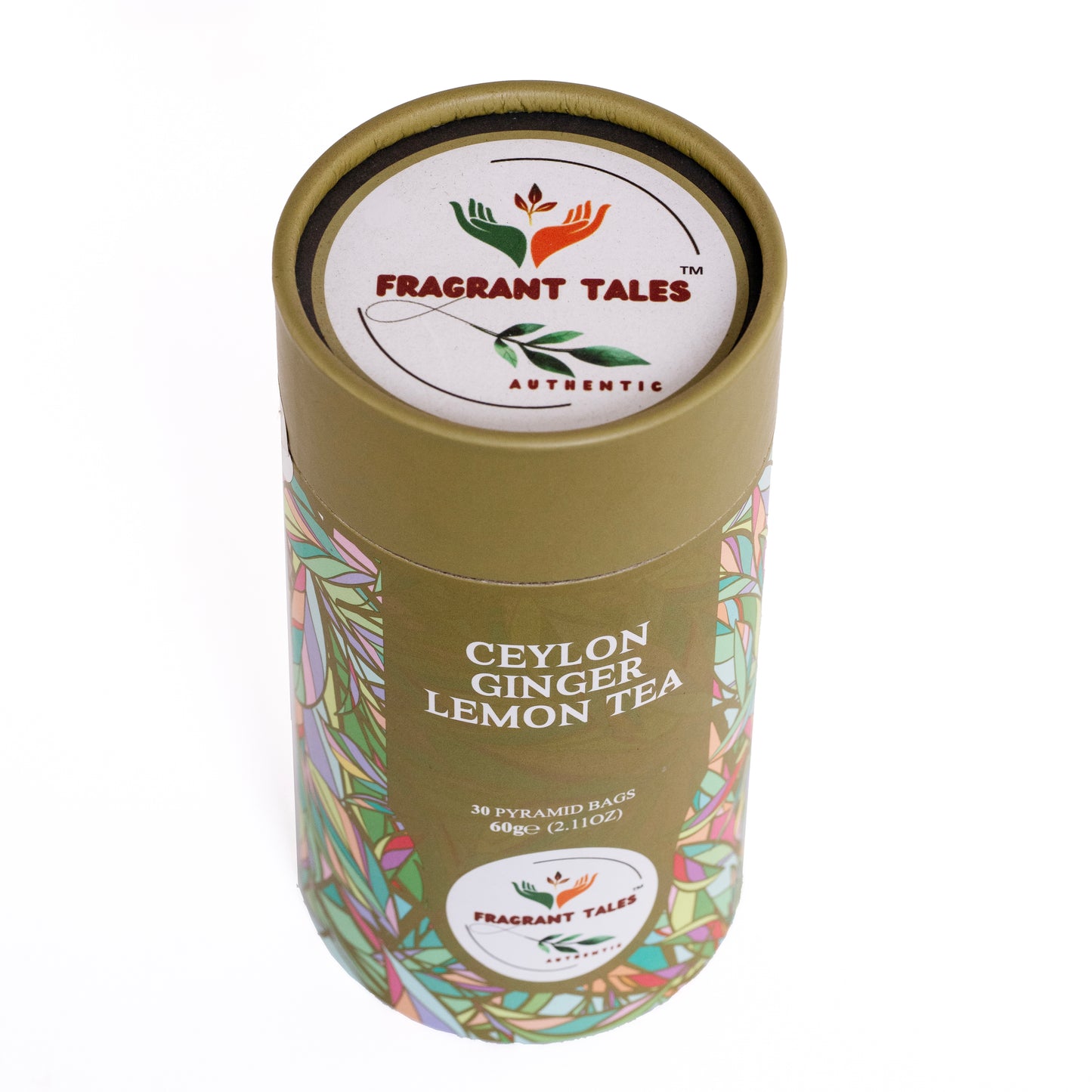 Ceylon Ginger Lemon Black Tea - 30 Pyramid Bags | Fragrant Tales Exquisite Blend of Bold Premium Ceylon Tea with Juicy Ginger Lemon Flavor, 60g