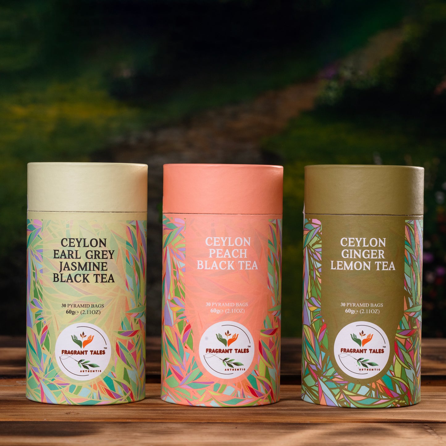 Ceylon Peach Black Tea - 30 Pyramid Bags | Fragrant Tales Exquisite Blend of Bold Premium Bold Ceylon Tea with Juicy Peach Flavor, 60g